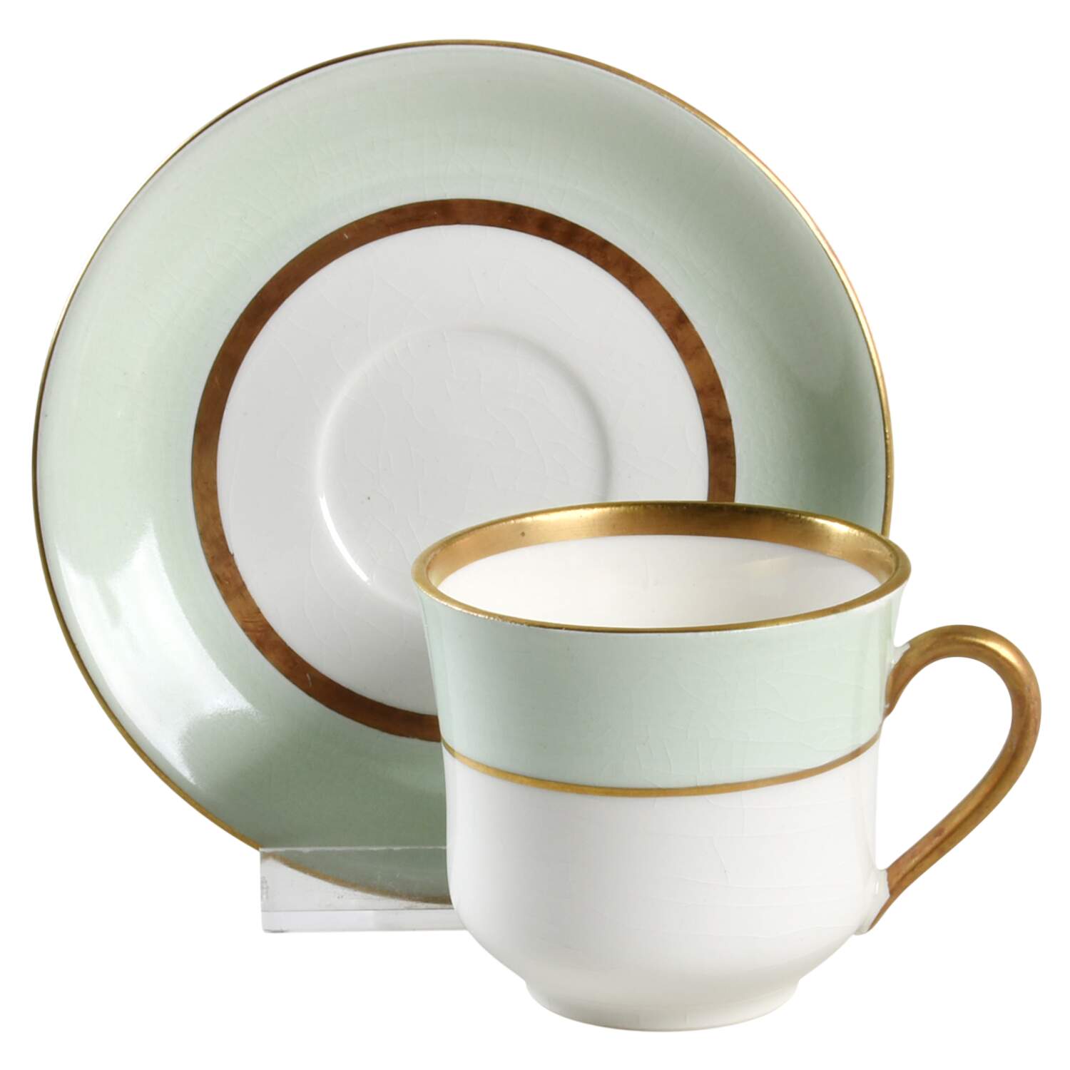 Spring Footed Demitasse Cup & Saucer Set by Pope Gosser-1