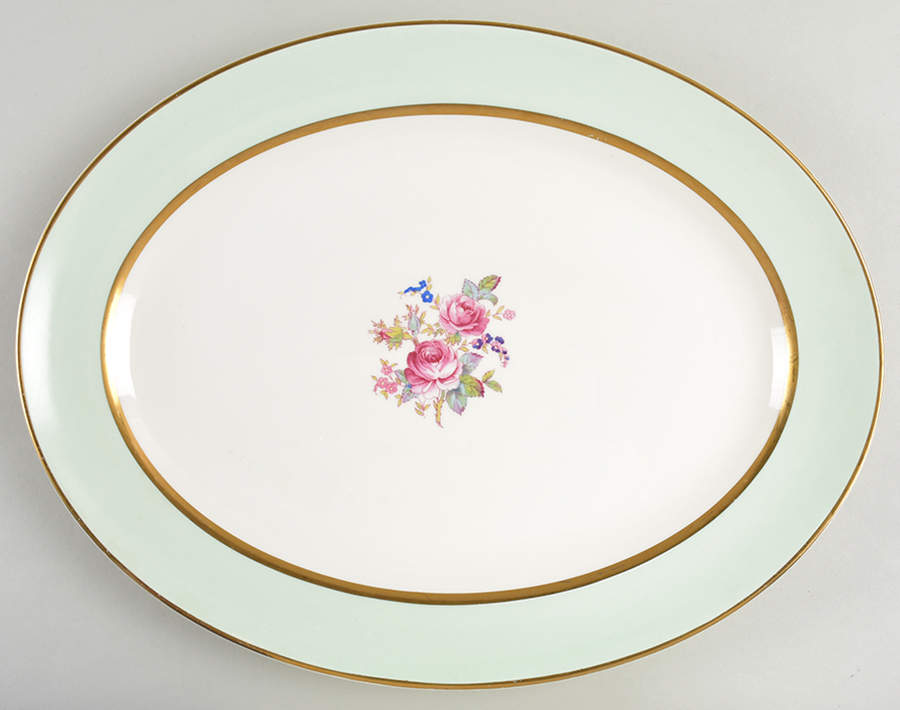 Spring (with Floral Design) 15" Oval Serving Platter by Pope Gosser-1