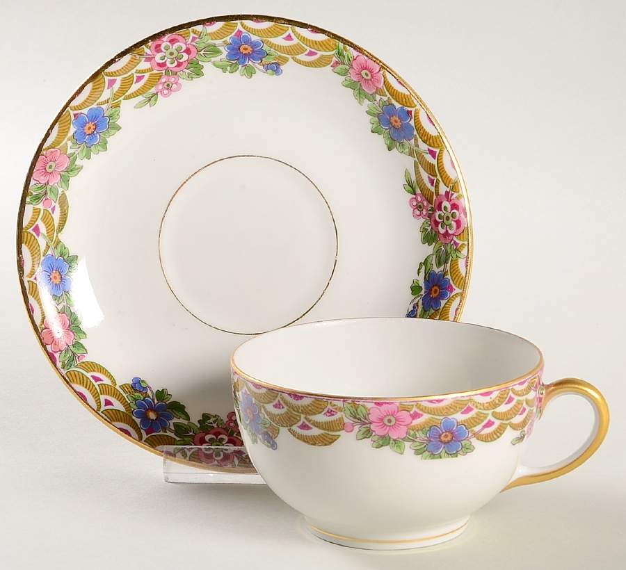 POY4 Flat Cup & Saucer Set by Jean Pouyat-1