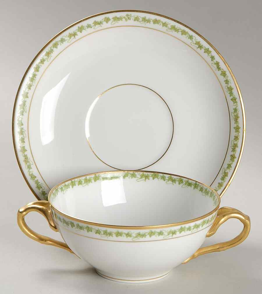 POY48 Flat Bouillon Cup & Saucer by Jean Pouyat-1