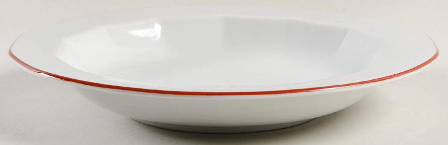 Octavia Red Rim Soup Bowl by Porsgrund-1