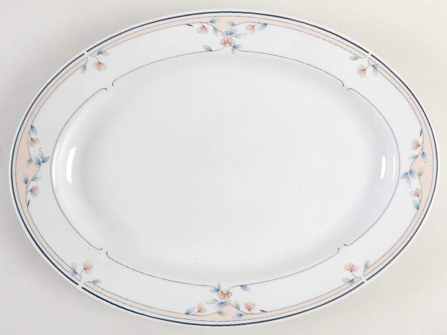 Heritage Blossom 14" Oval Serving Platter by Princess House-1