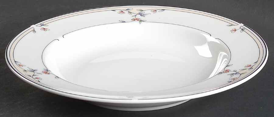 Heritage Blossom Rim Soup Bowl by Princess House-1