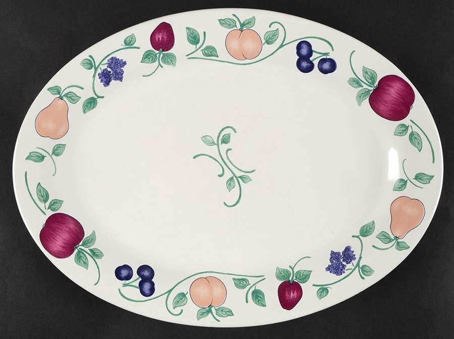 Orchard Medley 15" Oval Serving Platter by Princess House-1