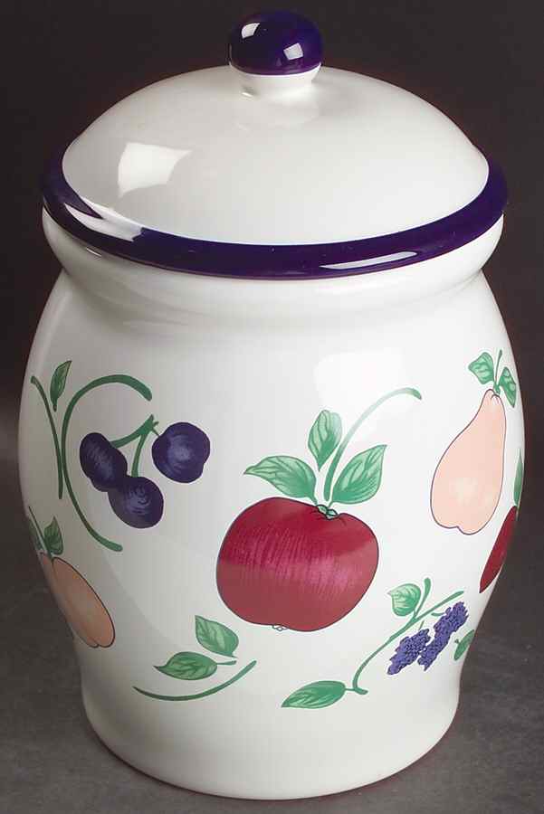 Orchard Medley Cookie Jar & Lid by Princess House-1