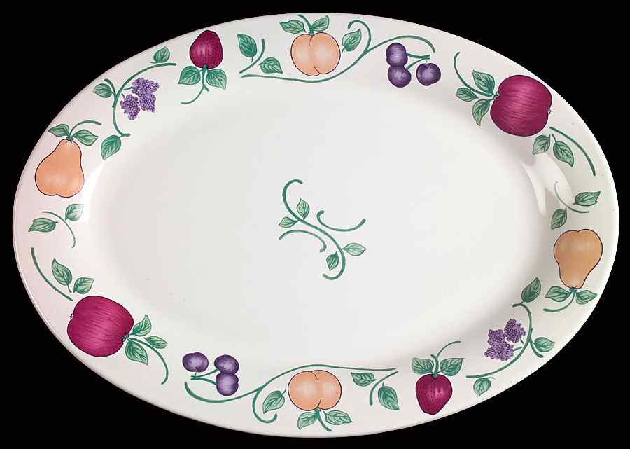 Orchard Medley 15" Oval Serving Platter by Princess House-1
