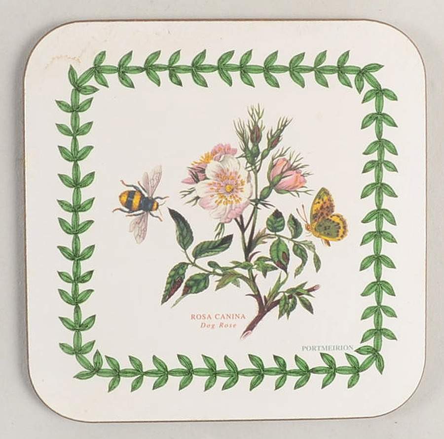 Botanic Garden Square Corkback Coaster by Portmeirion-1