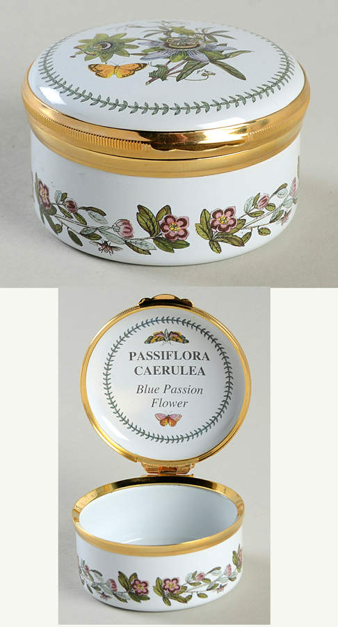 Botanic Garden 2" Round Enamel Box W/Hinged Lid by Portmeirion-1