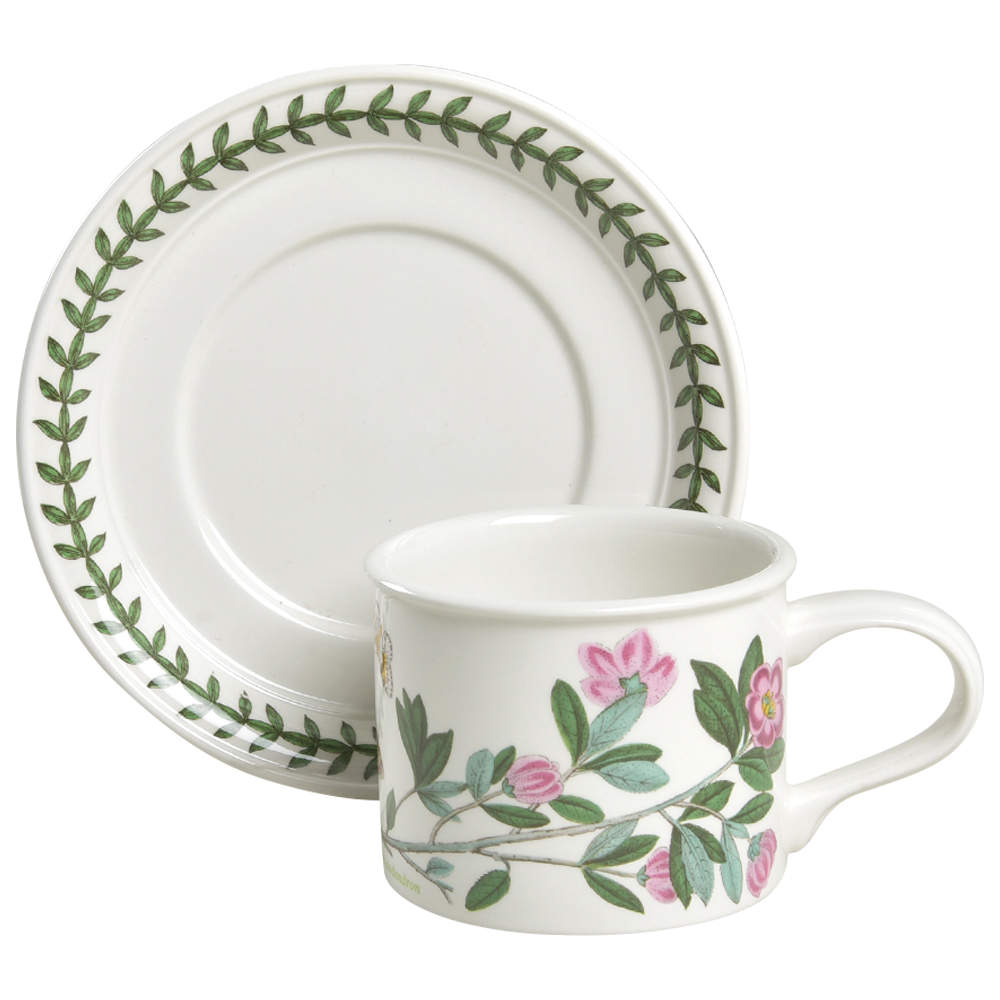 Botanic Garden Drum Flat Cup & Saucer Set by Portmeirion-1