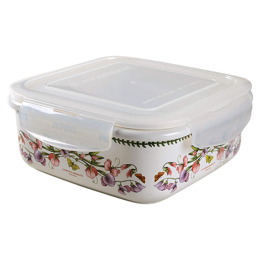 Botanic Garden Square Food Storage Container & Plastic Lid by Portmeirion-1