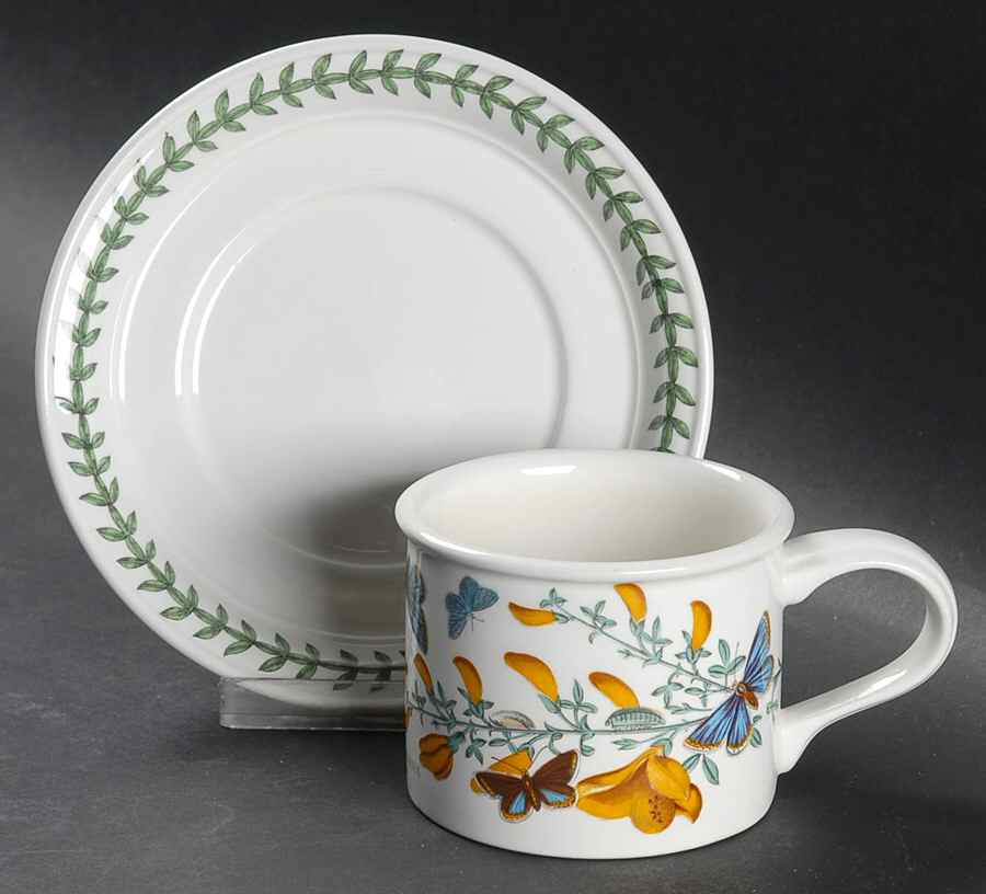 Botanic Garden Drum Flat Cup & Saucer Set by Portmeirion-1