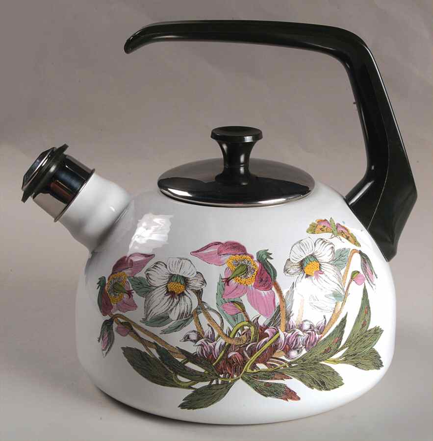 Botanic Garden Metal Kettle & Lid w/Green Handle & Finial by Portmeirion-1