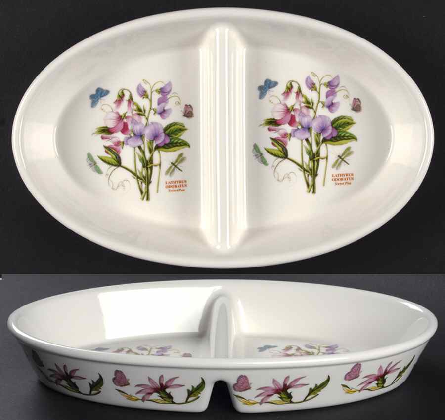 Botanic Garden 11" Oval Divided Baker by Portmeirion-1