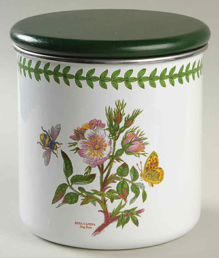Botanic Garden Medium Metal Canister & Wood Lid by Portmeirion-1