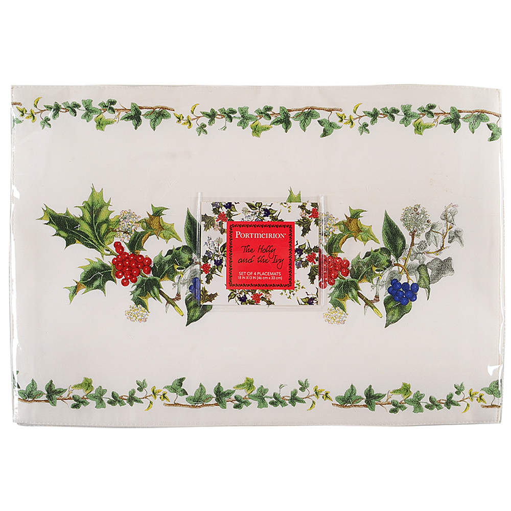 The Holly and The Ivy Cloth Placemat - Set of 4 by Portmeirion-1