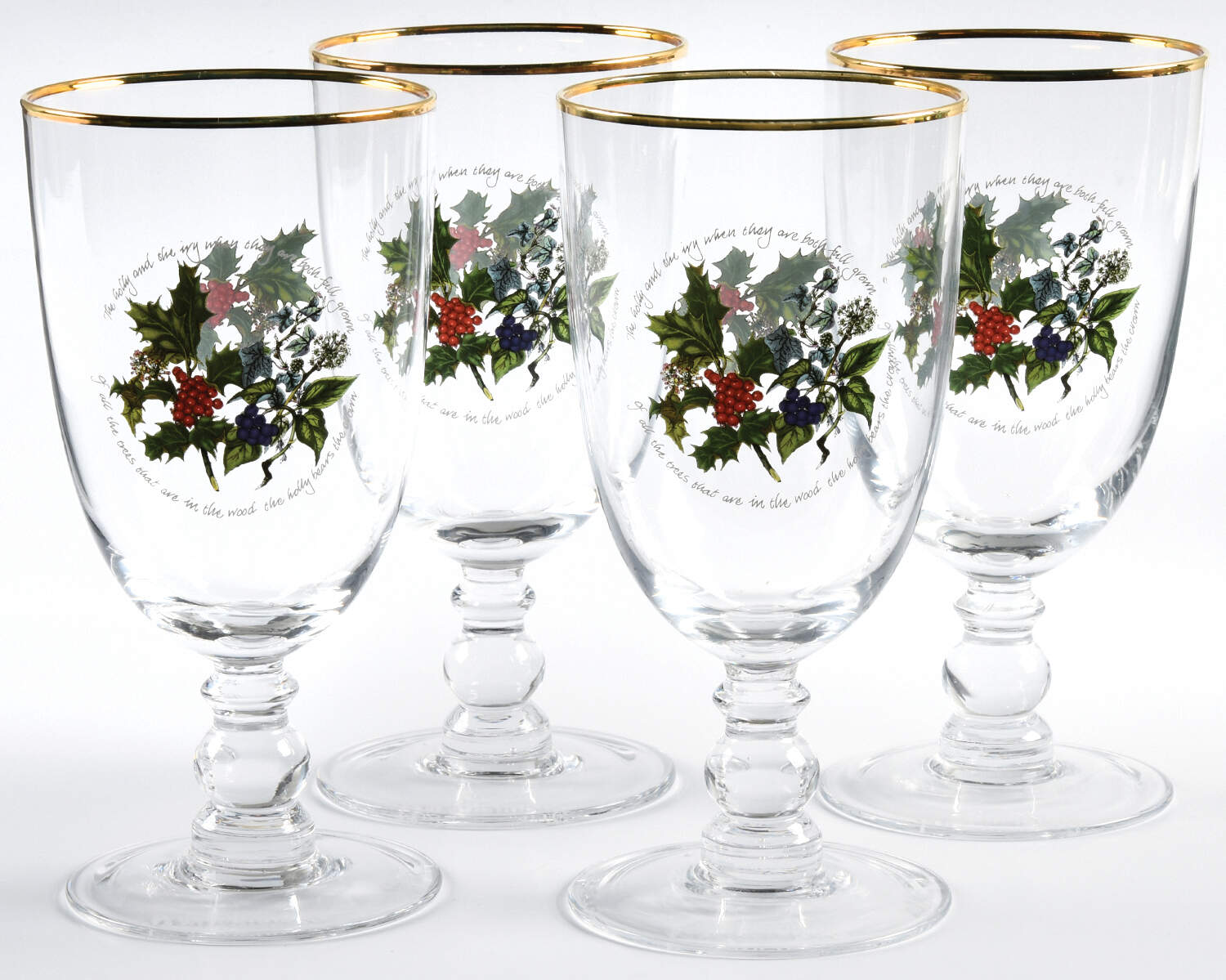 The Holly and The Ivy 14 Oz Glassware Goblet - Set of 4 by Portmeirion-1