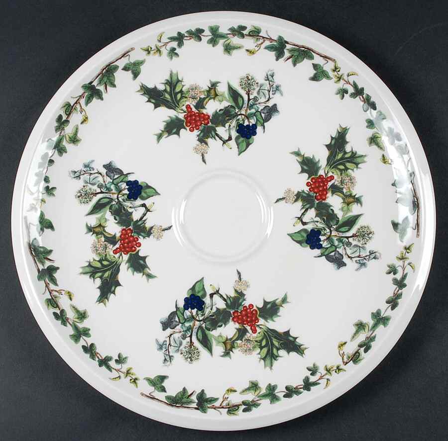 The Holly and The Ivy Chip Bowl/Plate for Chip & Dip Set by Portmeirion-1