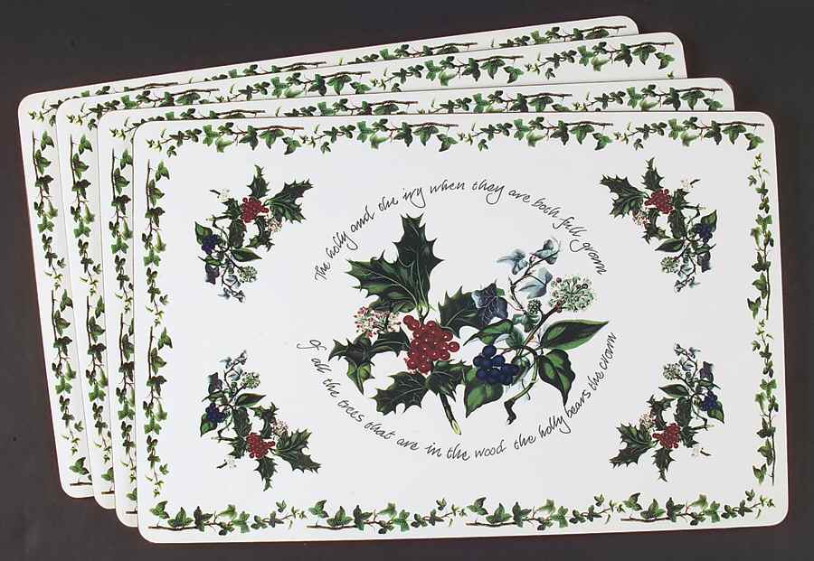 The Holly and The Ivy Corkboard Placemat - Set of 4 by Portmeirion-1