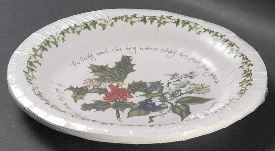 The Holly and The Ivy Pack of 8 - Paper Luncheon/Dessert Plates by Portmeirion-1