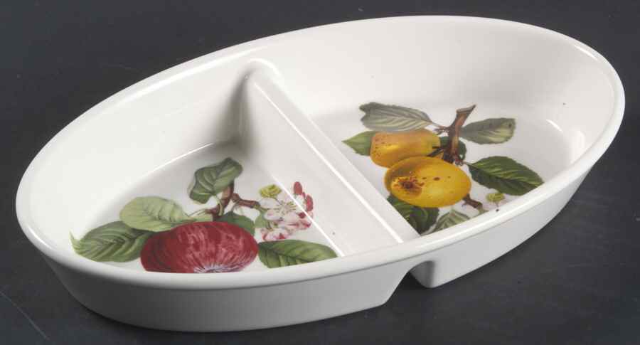 Pomona 11" Oval Divided Vegetable Bowl by Portmeirion-1
