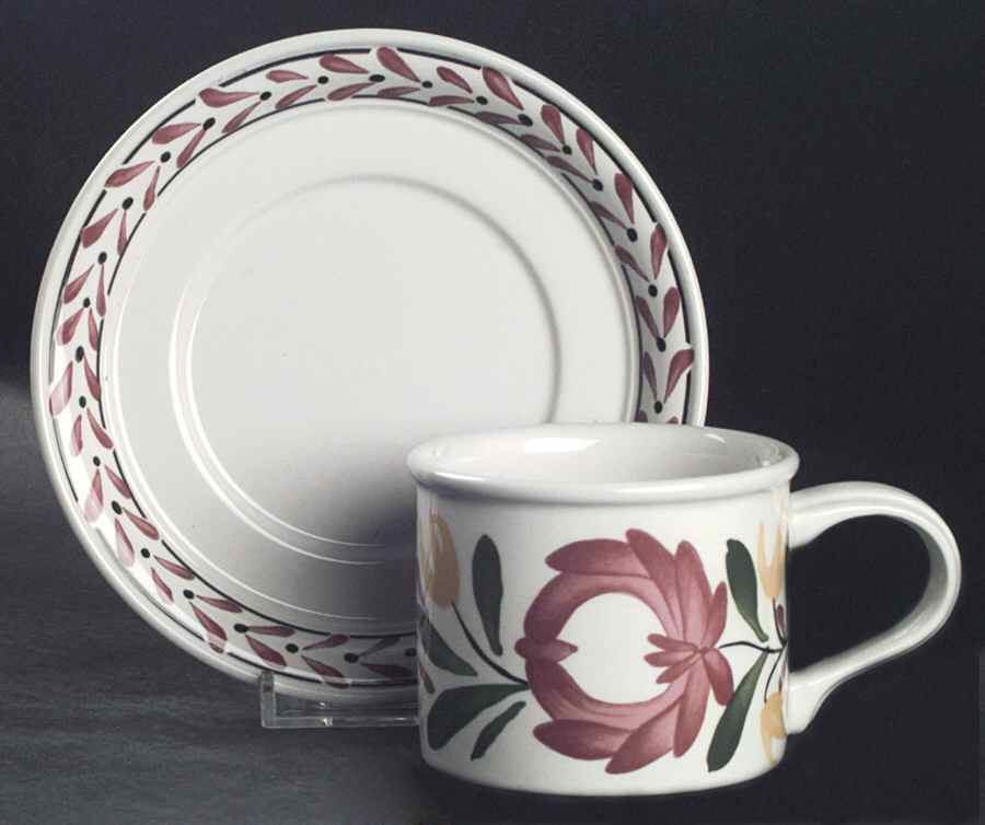 Welsh Dresser Drum Flat Cup & Saucer Set by Portmeirion-1