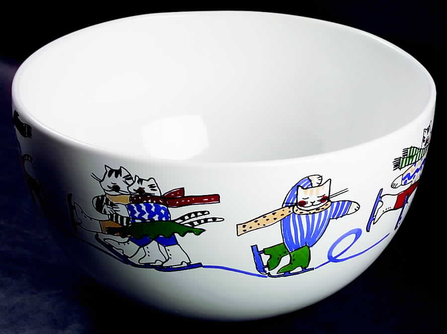 Feline Festivities 10" Large Salad Serving Bowl by Porta-1