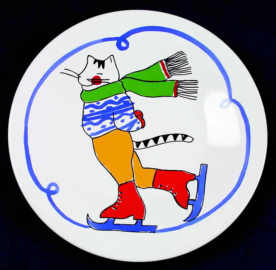 Feline Festivities Salad/Dessert Plate by Porta-1