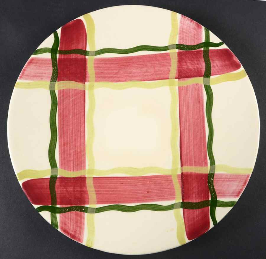 Normandy Plaid 11" Chop Plate (Round Platter) by Purinton-1
