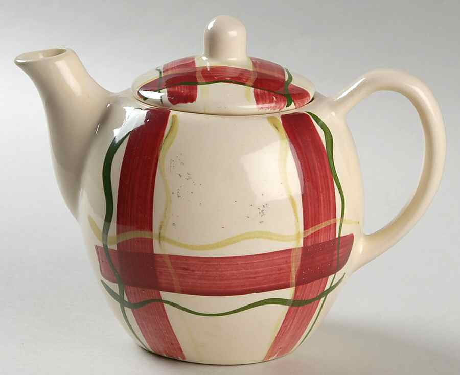 Normandy Plaid Teapot & Lid by Purinton-1