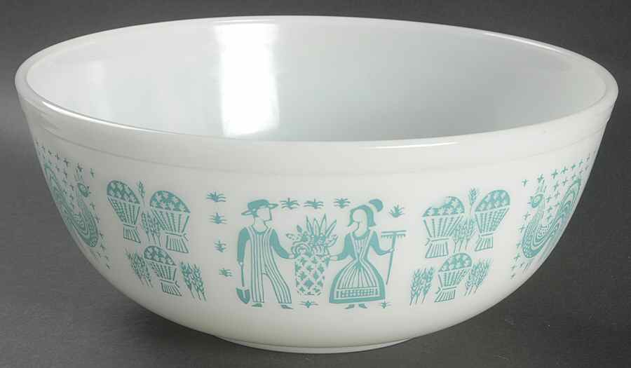 Butterprint Turquoise 10" Mixing Bowl by Pyrex-1