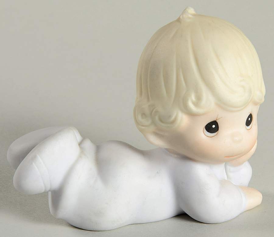 Baby Girl Lying Down G Clef-Baby Girl Lying Down - G Clef Trademark, No Box by Precious Moments-1