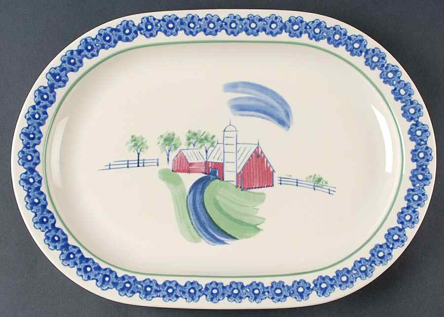 Sunnydale 14" Oval Serving Platter by Pfaltzgraff-1