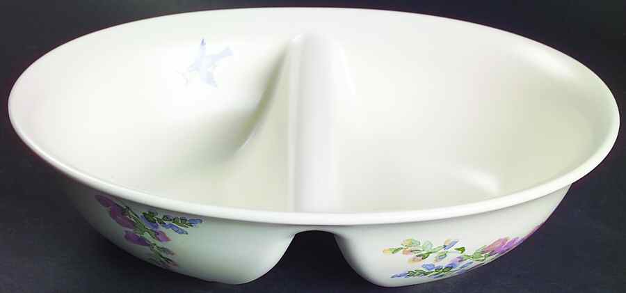Cape May 10" Oval Divided Vegetable Bowl by Pfaltzgraff-1
