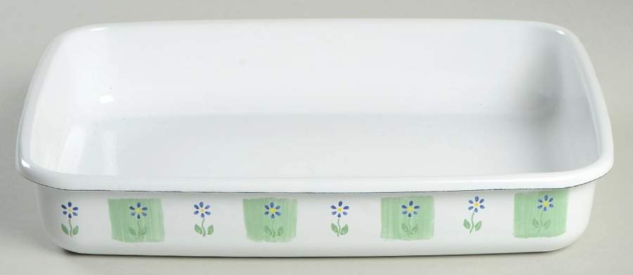 Cloverhill Floral 10" Metal Rectangular Baker by Pfaltzgraff-1