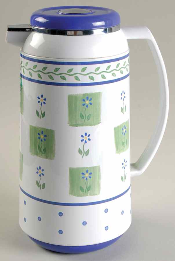 Cloverhill Floral Plastic Thermos/Carafe & Lid by Pfaltzgraff-1