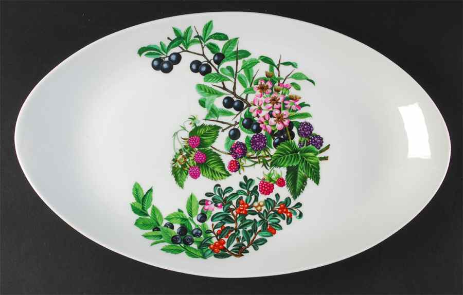 Les Fruits Sauvages 17" Oval Serving Platter by Porcelaine De Paris-1