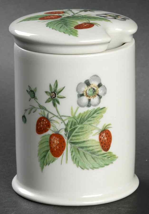 Les Fruits Sauvages Mustard Jar & Lid by Porcelaine De Paris-1