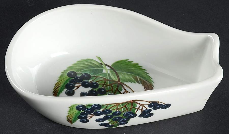 Les Fruits Sauvages Spoon Rest/Holder (Holds 1 Spoon) by Porcelaine De Paris-1