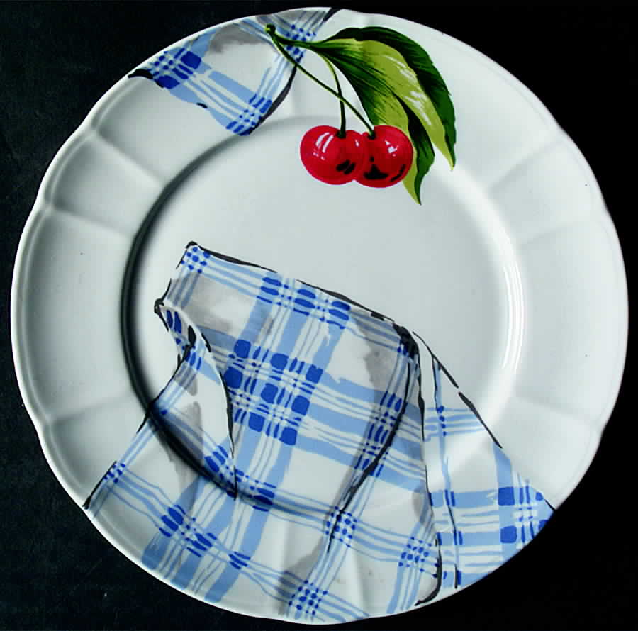 Les Cerises Salad Plate by Porclan Jacques Cour-1