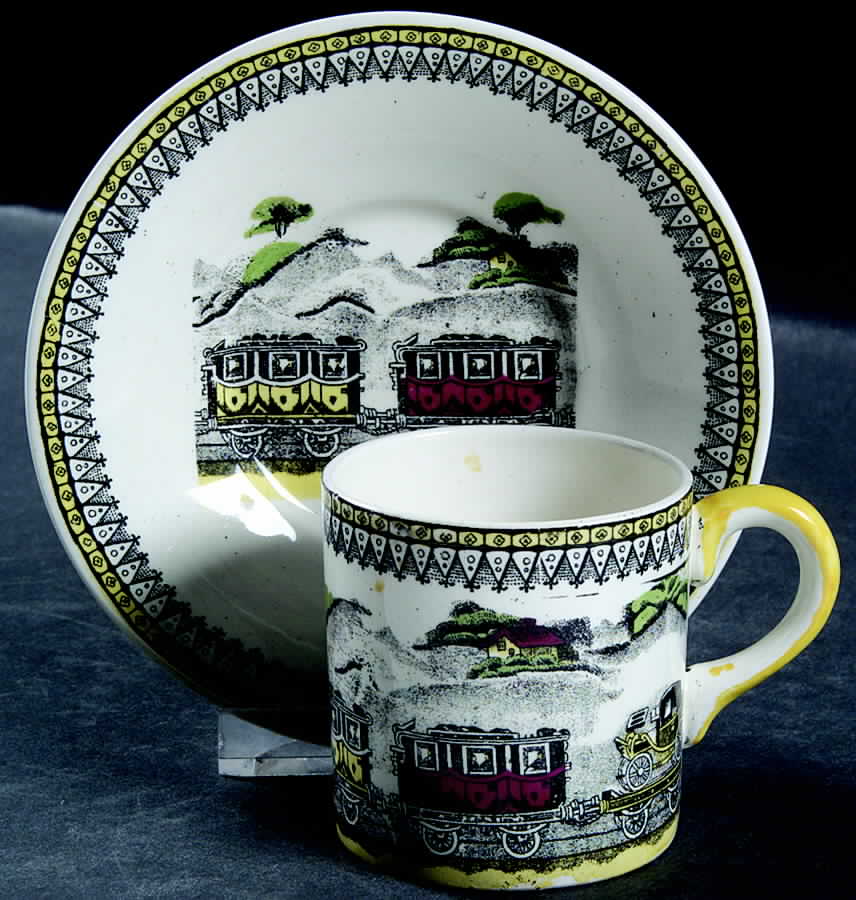 Railway Flat Demitasse Cup & Saucer Set by Portland-1