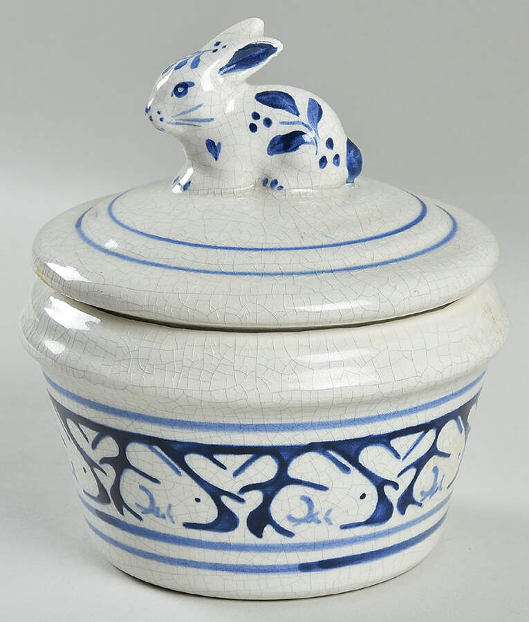 Dedham Rabbit 4" Round Box & Lid by Potting Shed-1