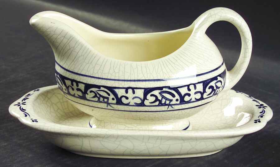 Dedham Rabbit Gravy Boat & Underplate by Potting Shed-1