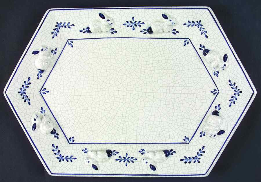 Dedham Rabbit 14" Hexagonal Platter by Potting Shed-1
