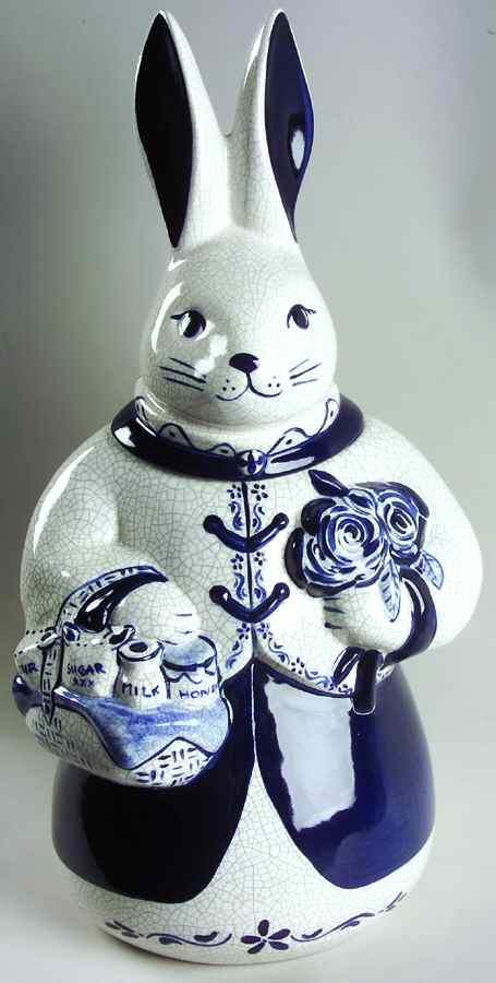 Dedham Rabbit Figural Cookie Jar & Lid by Potting Shed-1