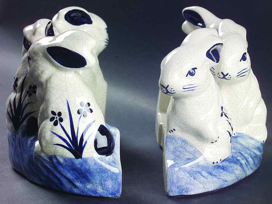 Dedham Rabbit China Bookend - Set of 2 by Potting Shed-1