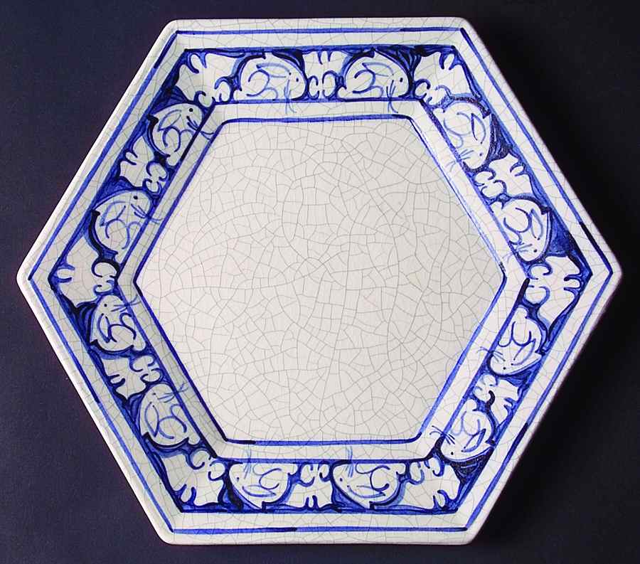 Dedham Rabbit Hexagonal Cake Plate by Potting Shed-1