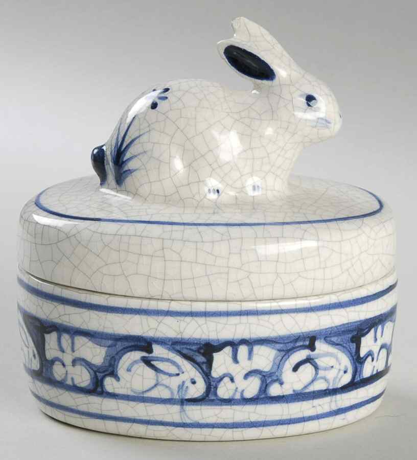 Dedham Rabbit Oval Box & Lid 4" by Potting Shed-1
