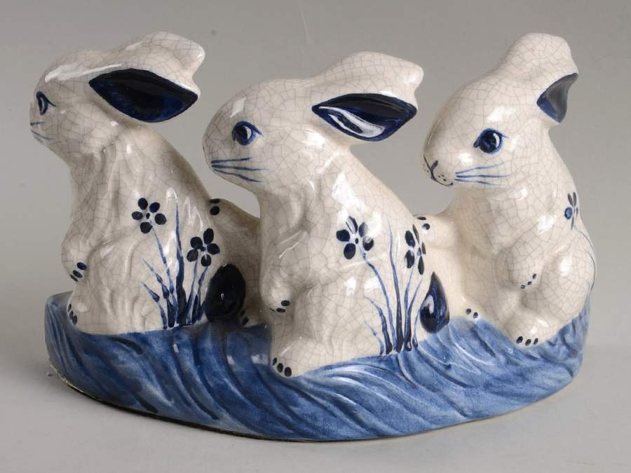 Dedham Rabbit Single China Bookend by Potting Shed-1