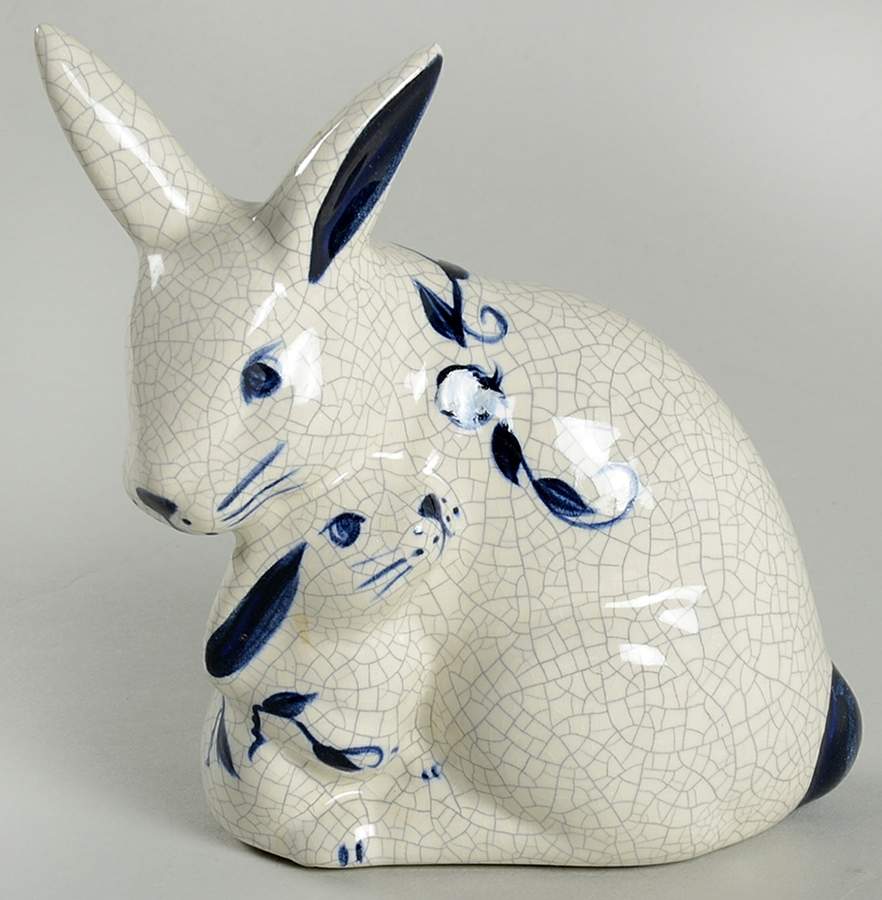 Dedham Rabbit Mama & Baby Rabbit Figurine by Potting Shed-1