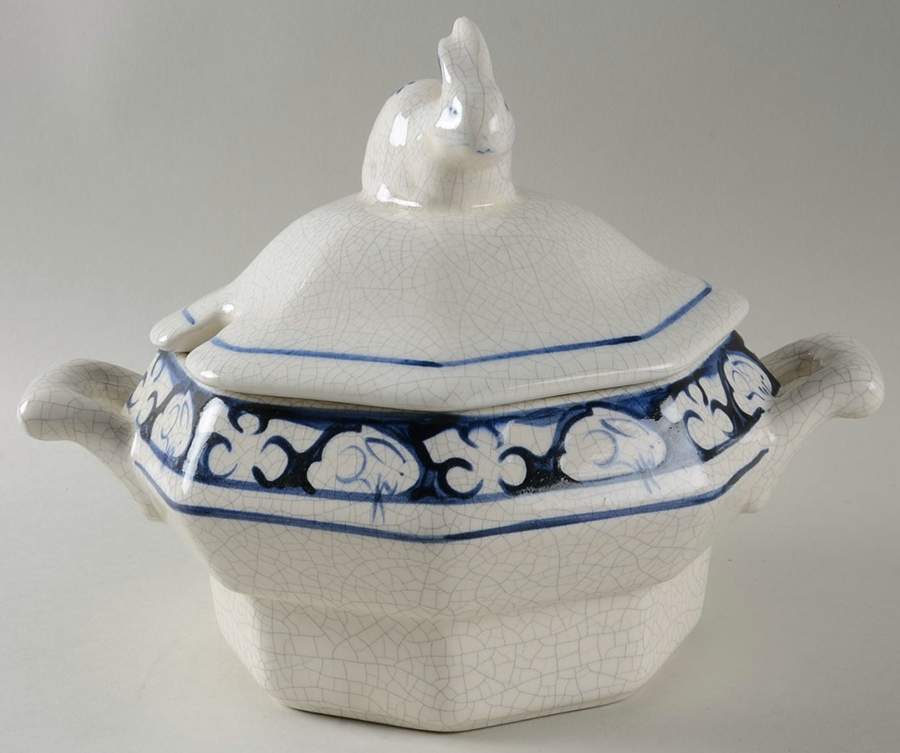 Dedham Rabbit Sauce Boat & Lid by Potting Shed-1